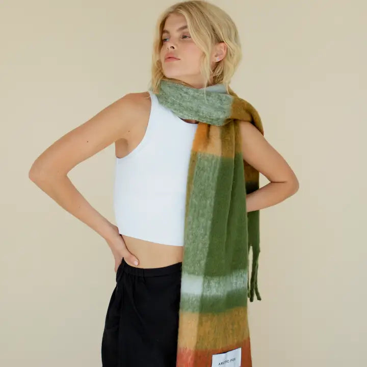 Artic Fox The Reykjavik Scarf - 100% Recycled - Mossy Spring