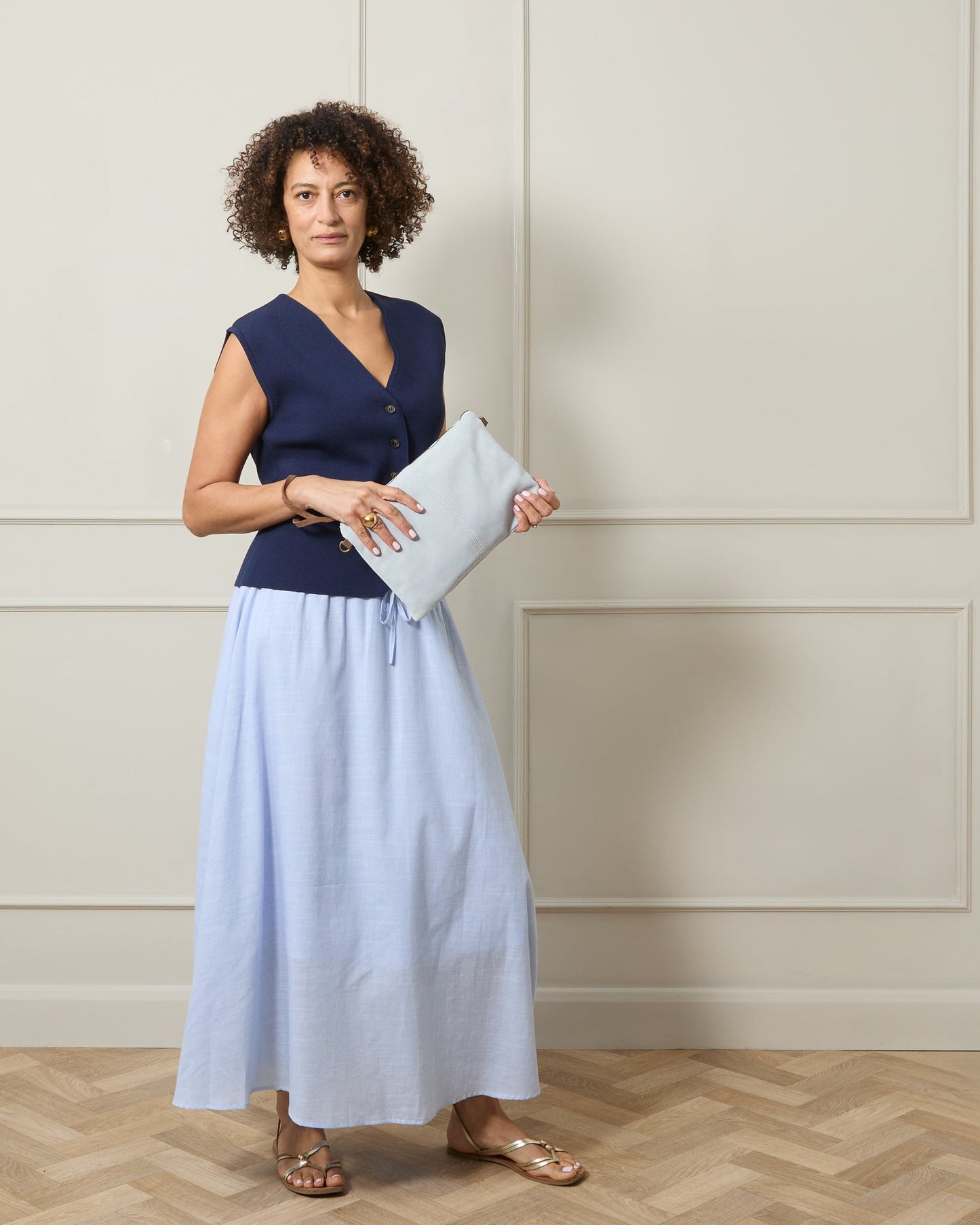 Chalk - Navy Blue Peta Waistcoat