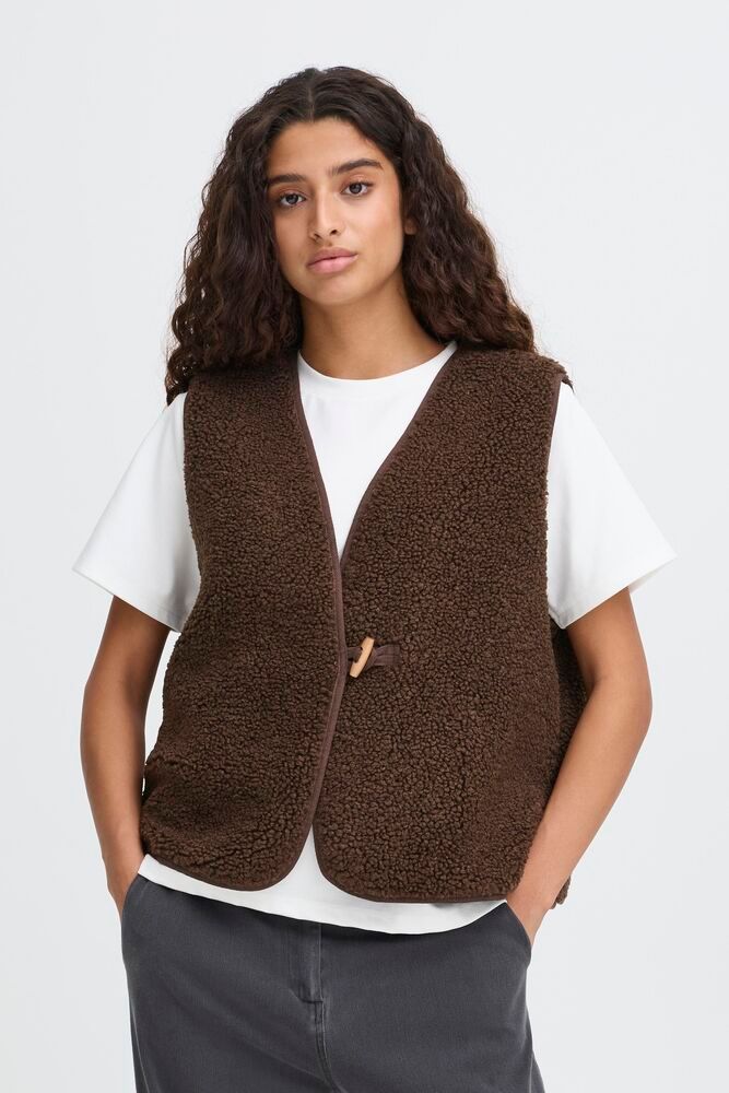 ICHI Brown Warm Gilet
