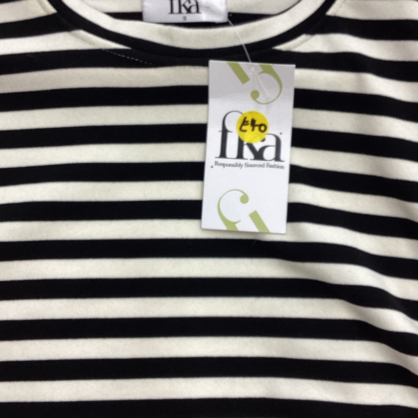 FKA Black Cream Striped Tee