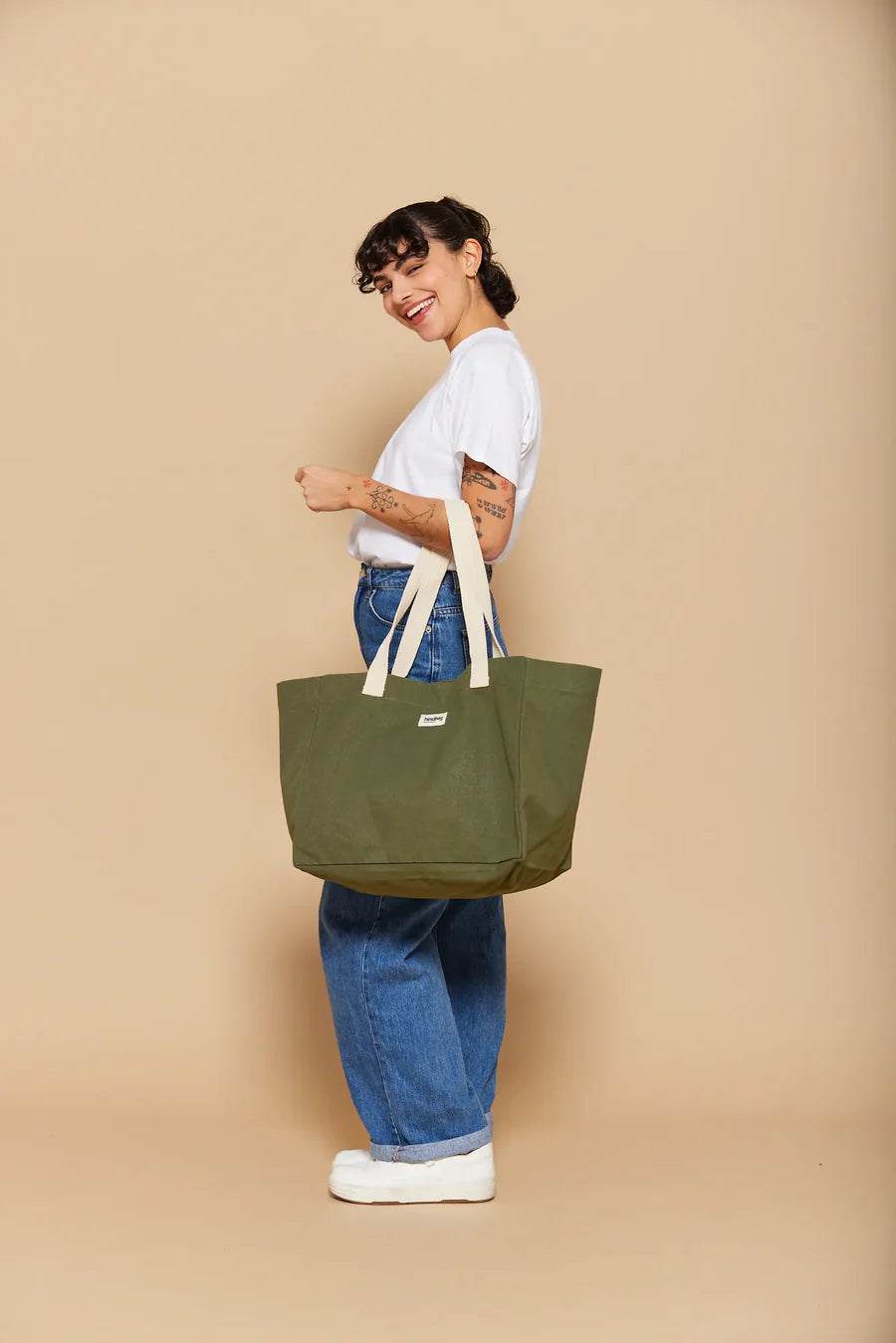 HindBag Large Beach bag/Shopper (Olive)