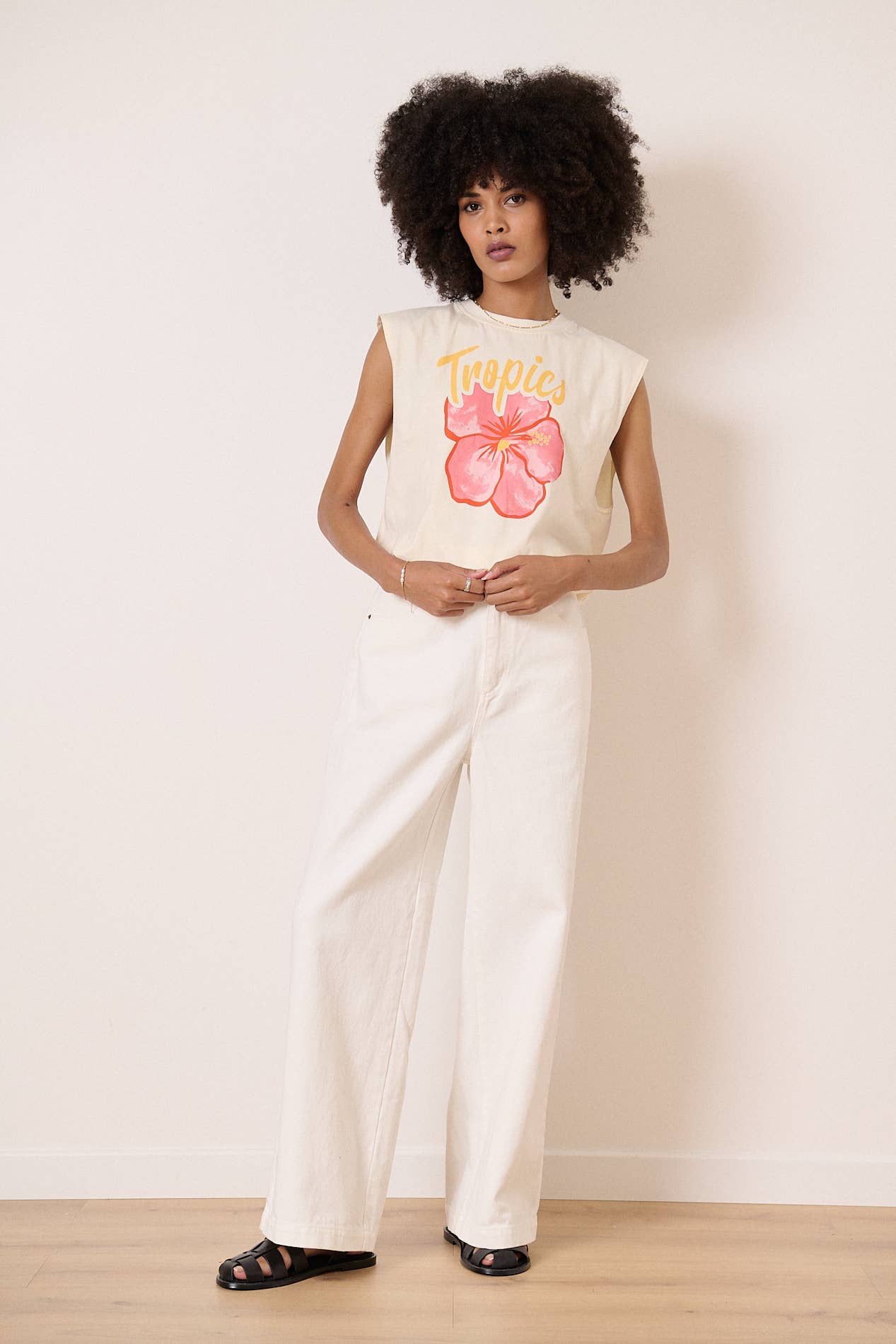 Garance High-waisted Summer Jeans (Cream)