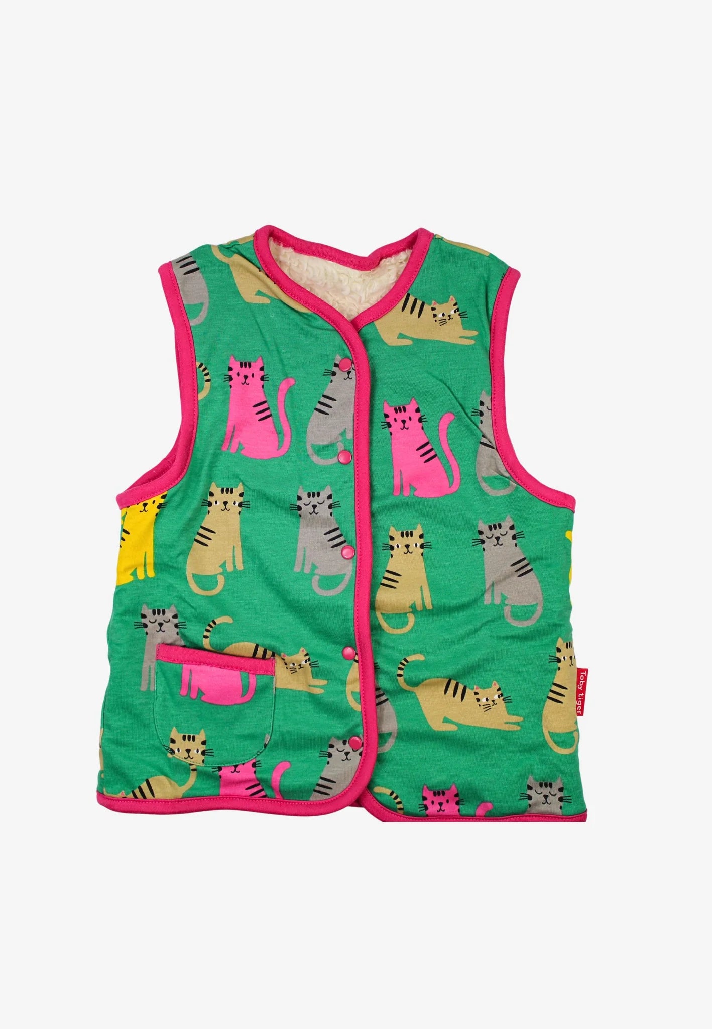 Organic Kitten Print Reversible Gilet