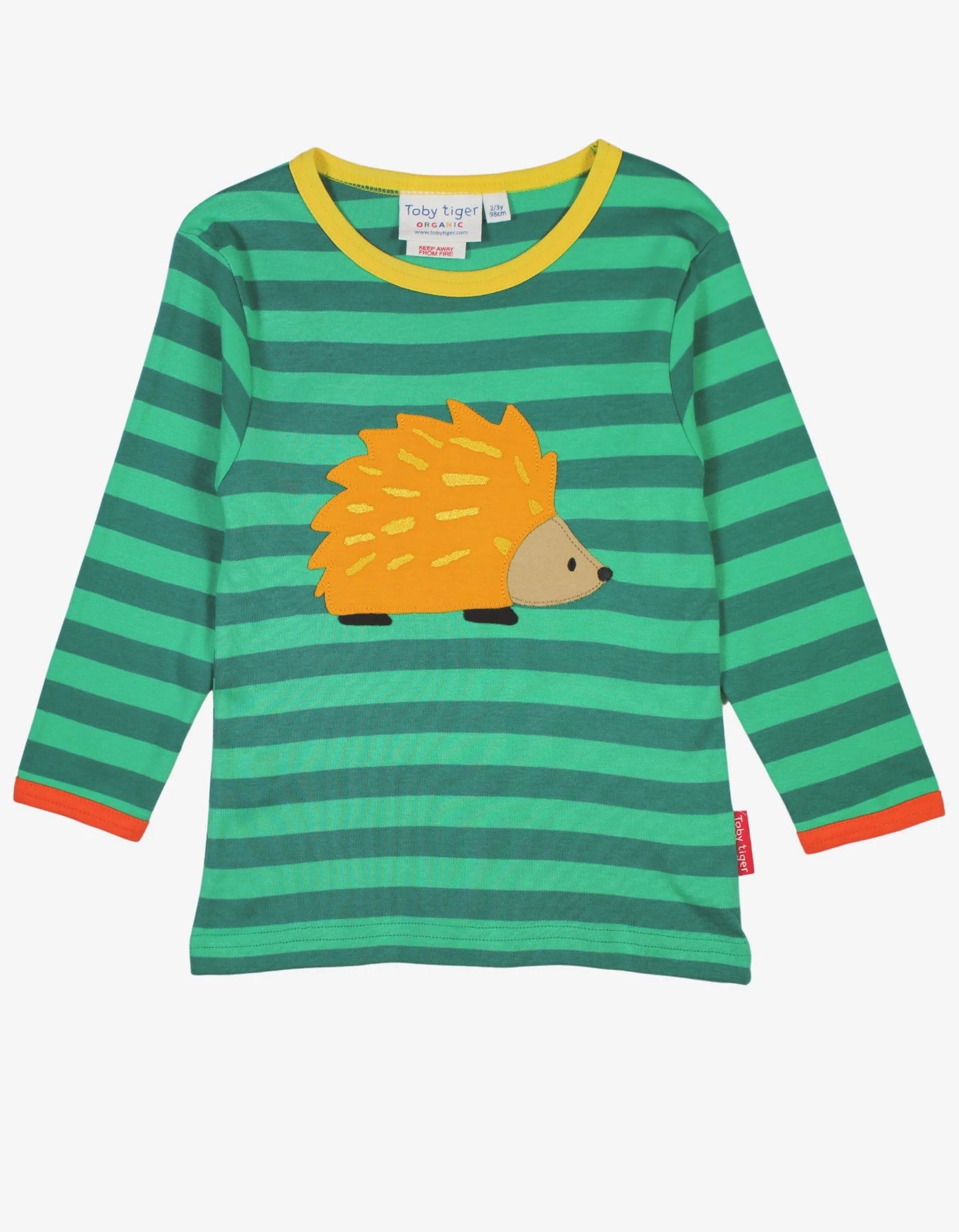 Toby Tiger Organic Hedgehog Applique T-Shirt