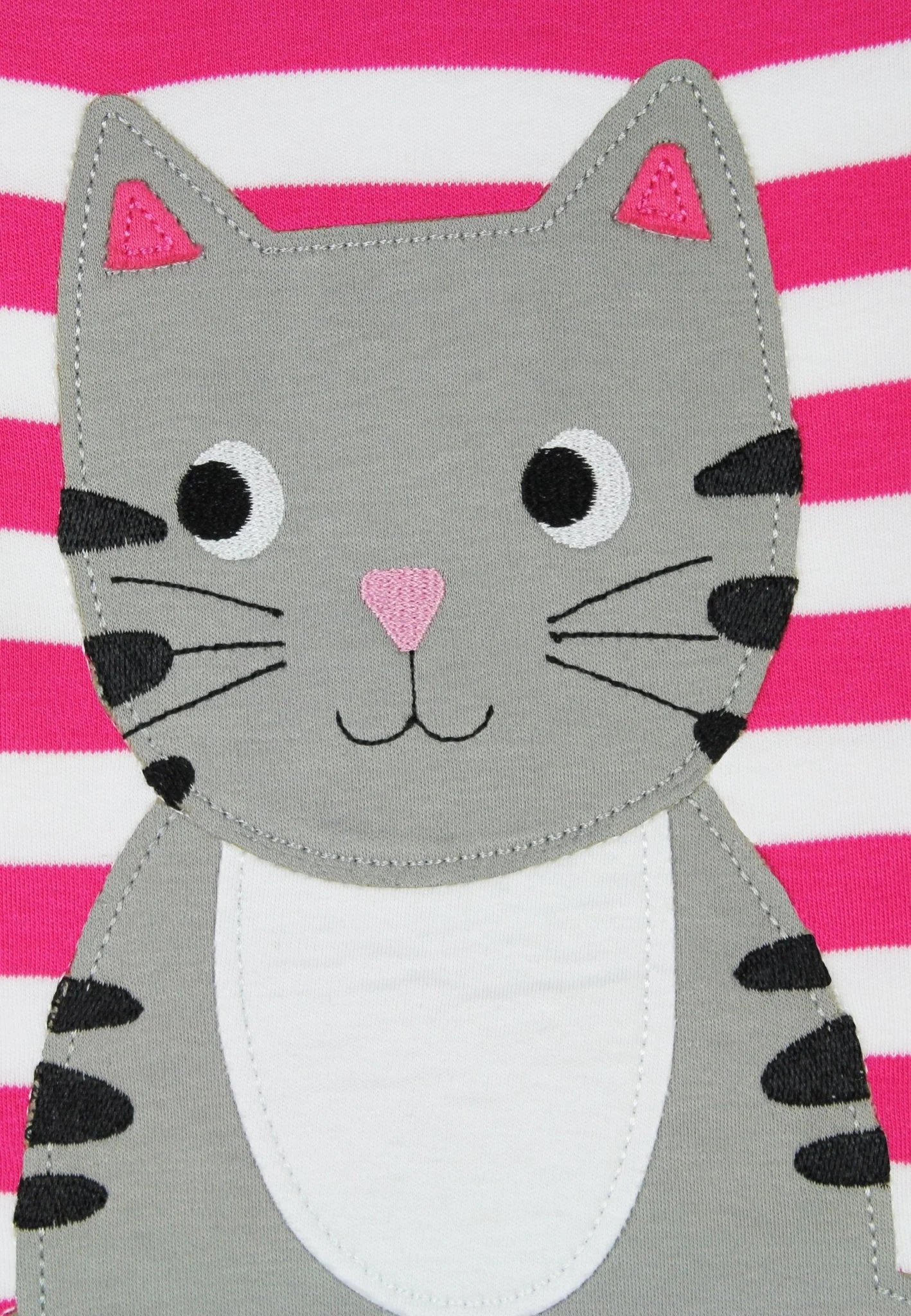 Toby Tiger Organic Pink Kitten Applique T-Shirt