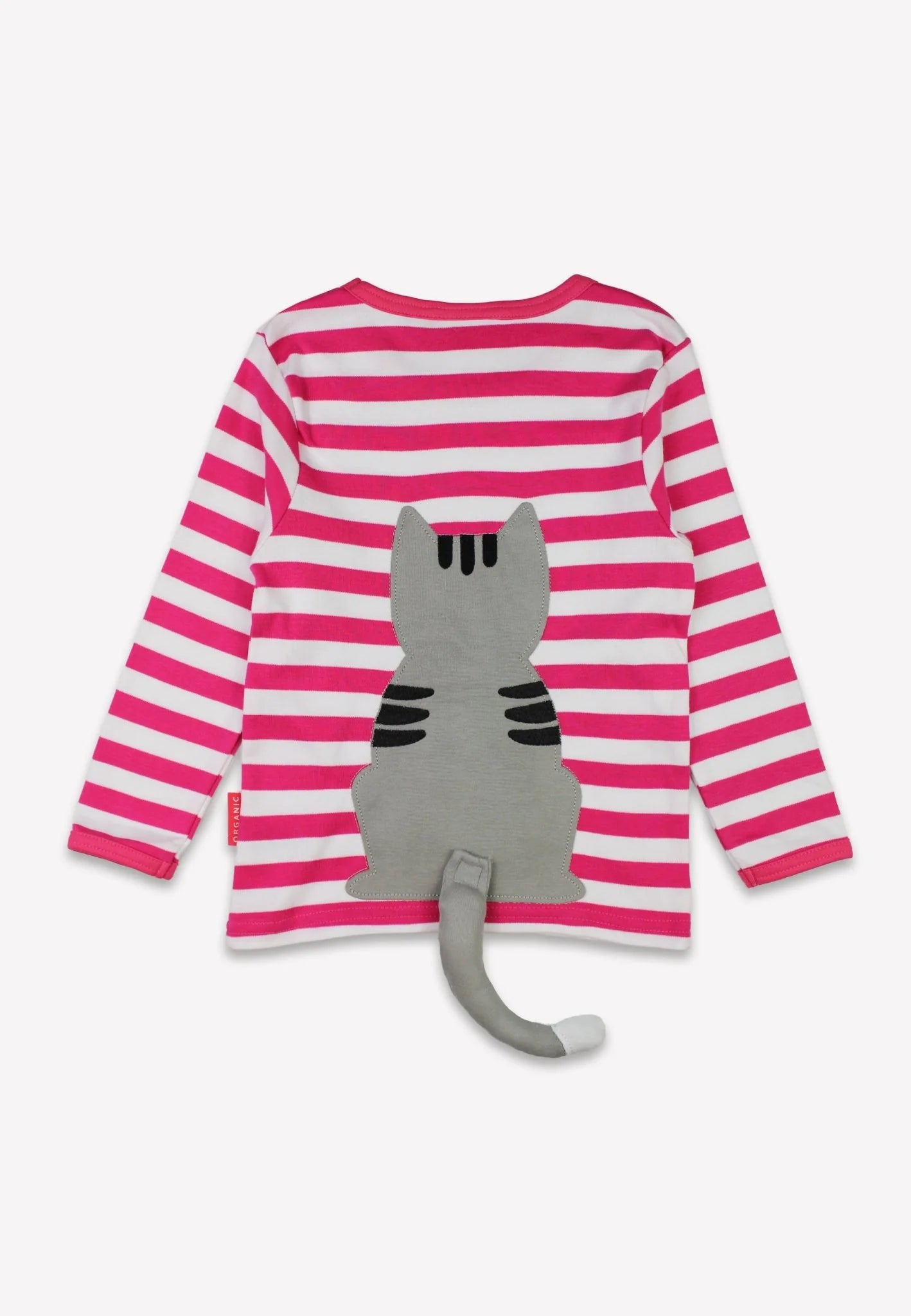 Toby Tiger Organic Pink Kitten Applique T-Shirt