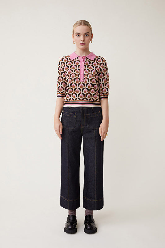 Suncoo Pink Palmer Short Sleeve Knit