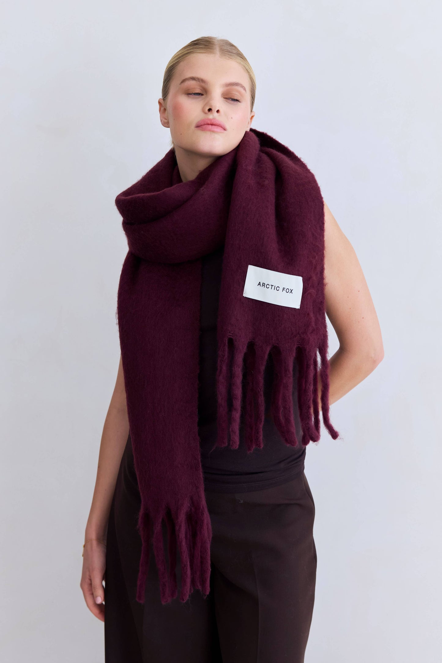 Artic Fox Stockholm Scarf - 100% Recycled - Cherry Lacquer