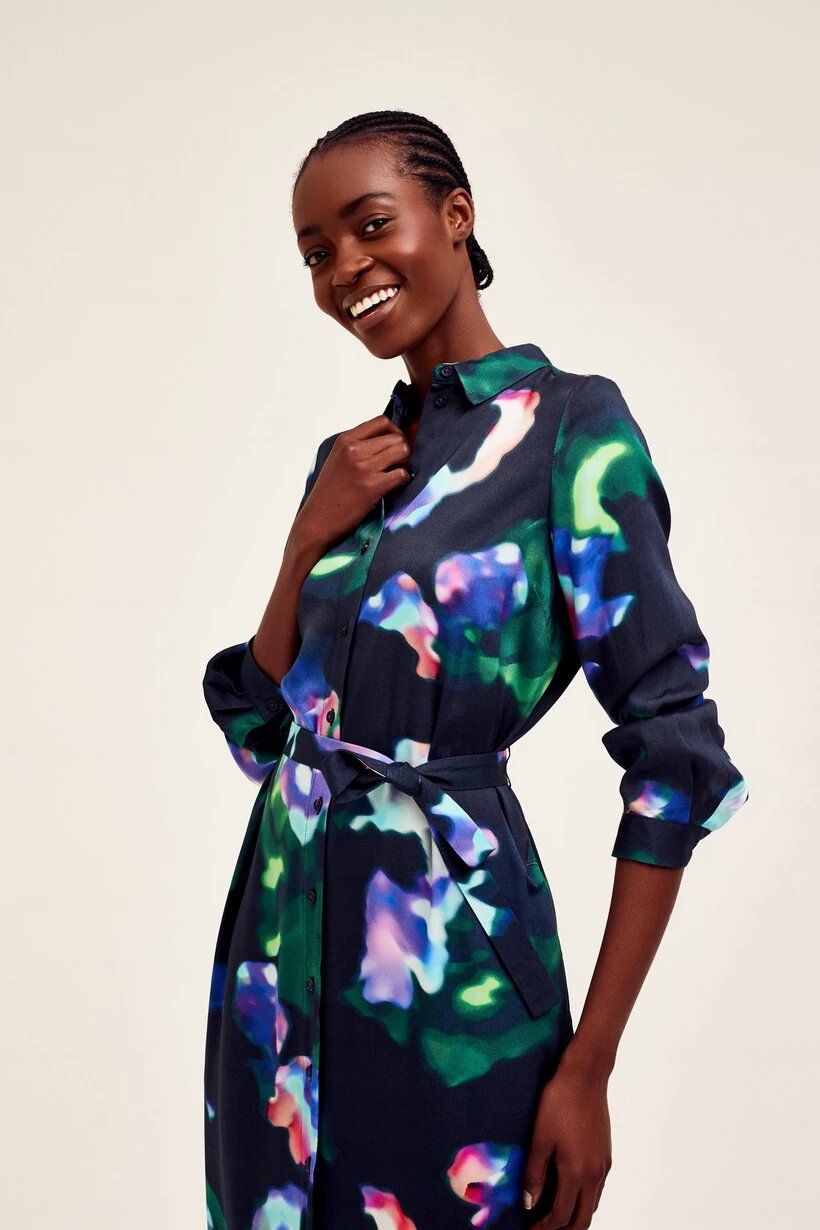 CKS Patterned Shirt Dress