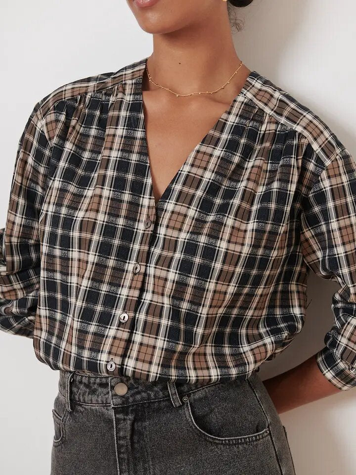 Garance Sevilla Brown Checked Shirt
