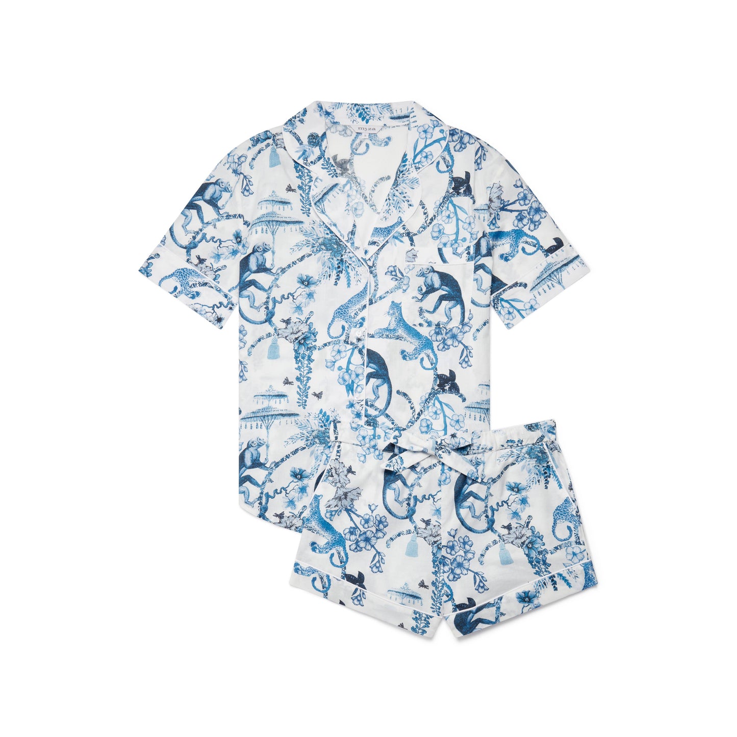 Women's Organic Pyjama Short Set - Chinoiserie