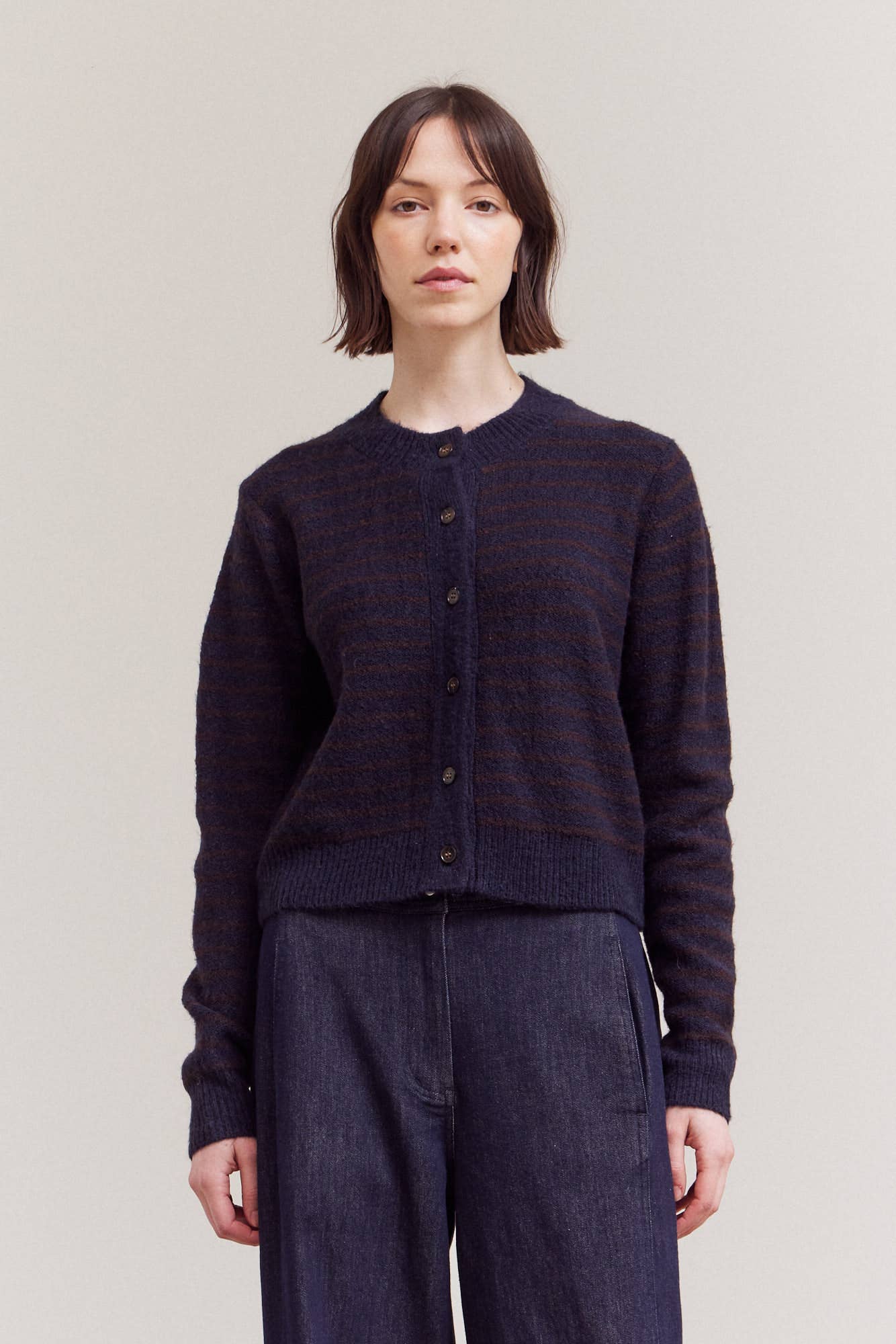 Grade and Gather Blue and Burdundy Cardigan