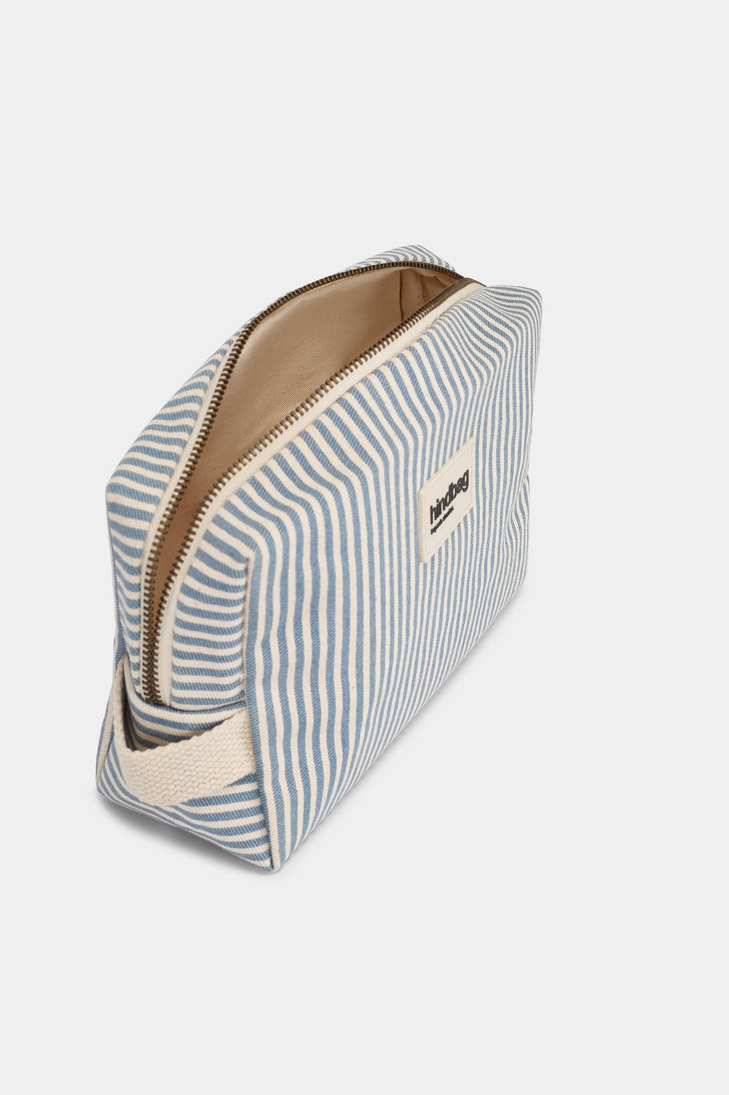 Leon Blue-Striped Toiletry Bag