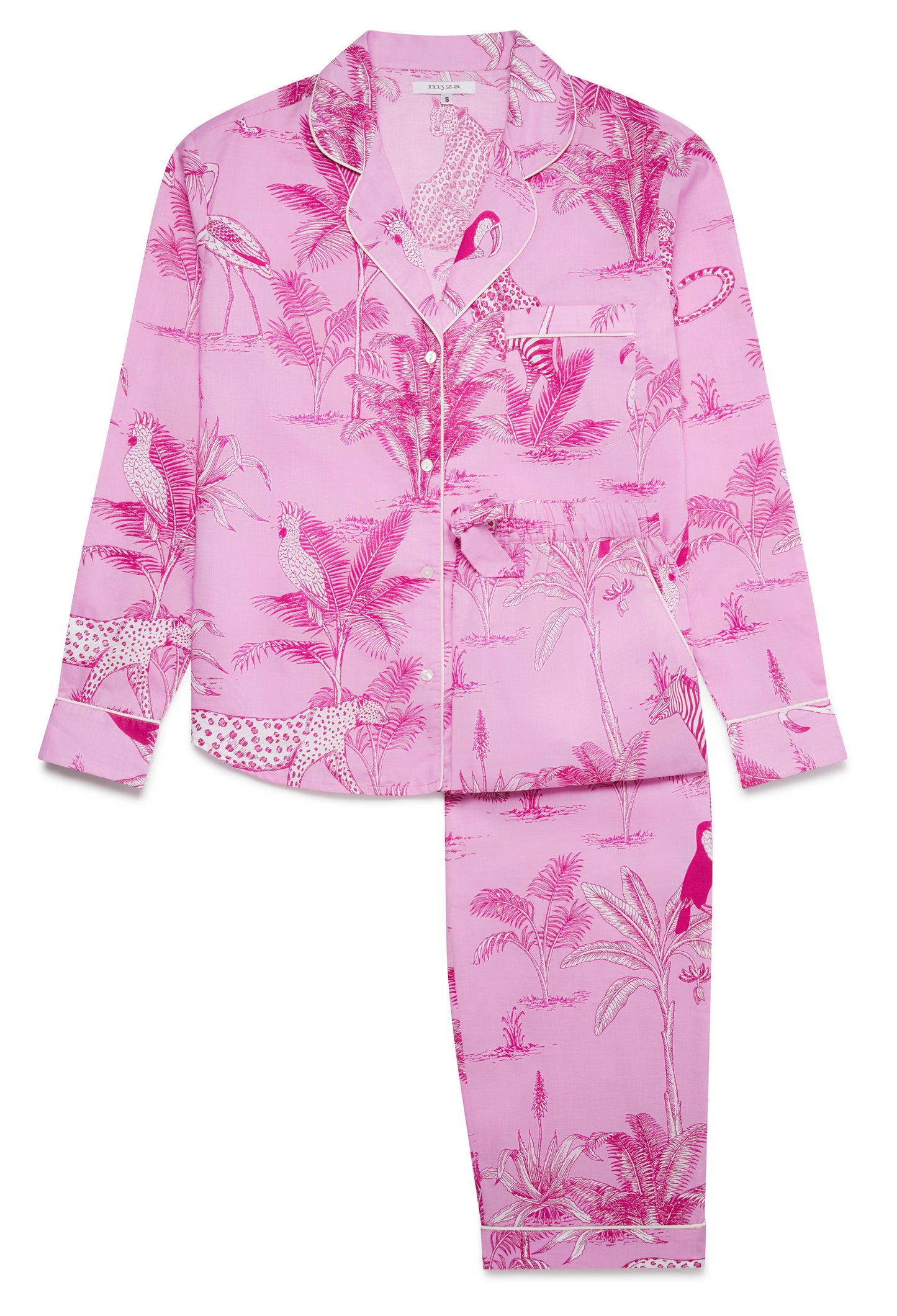 Pink Jungle Women's Organic Cotton Pyjama Trouser Set