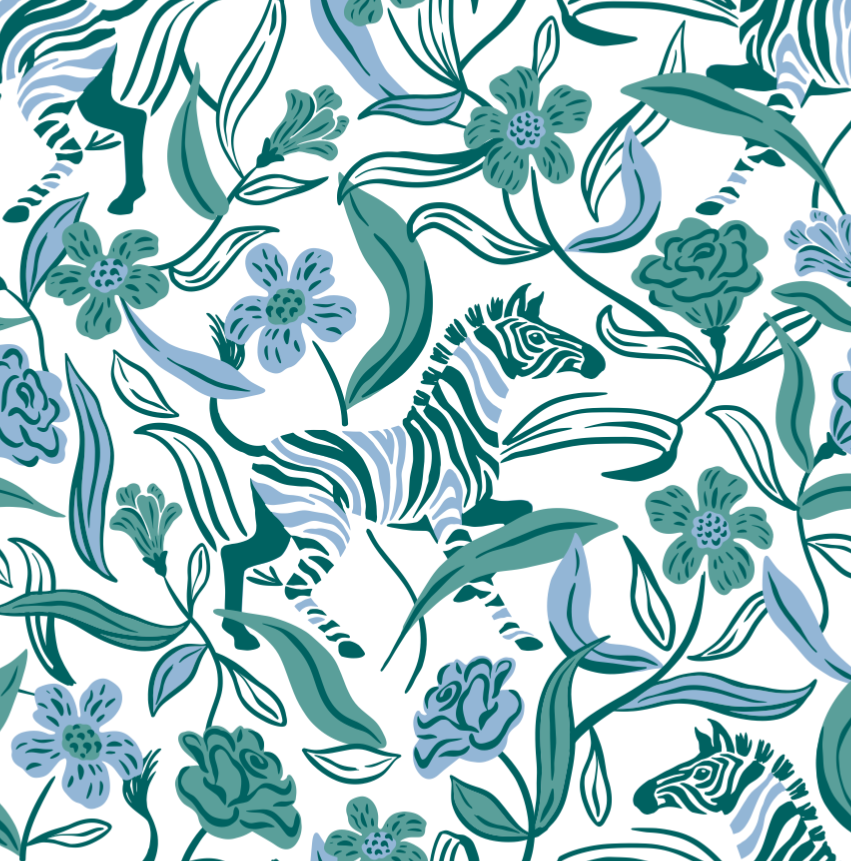 Boho Zebra Women's Long Sleeve Organic Cotton Pyjama Trouser Set