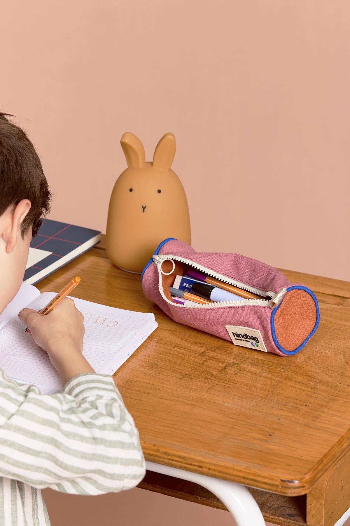 Mia Tricolor Pencil Case Blush Pink
