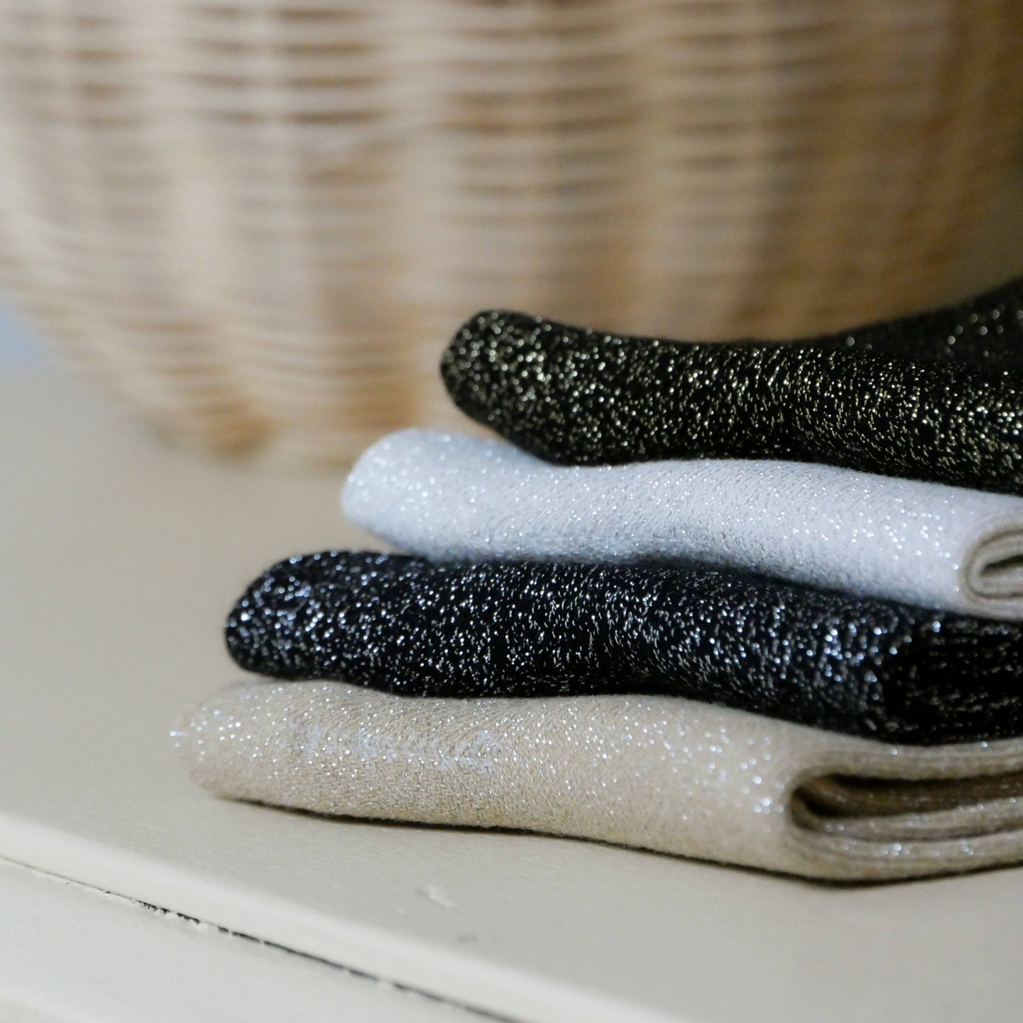 Glitter Socks - Gold/Black/Silver