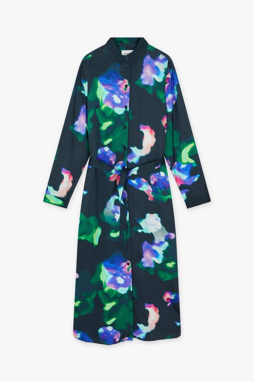 CKS Patterned Shirt Dress