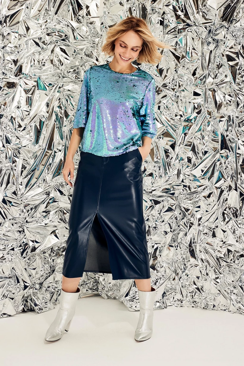 CKS Midnight Blue Midi Skirt