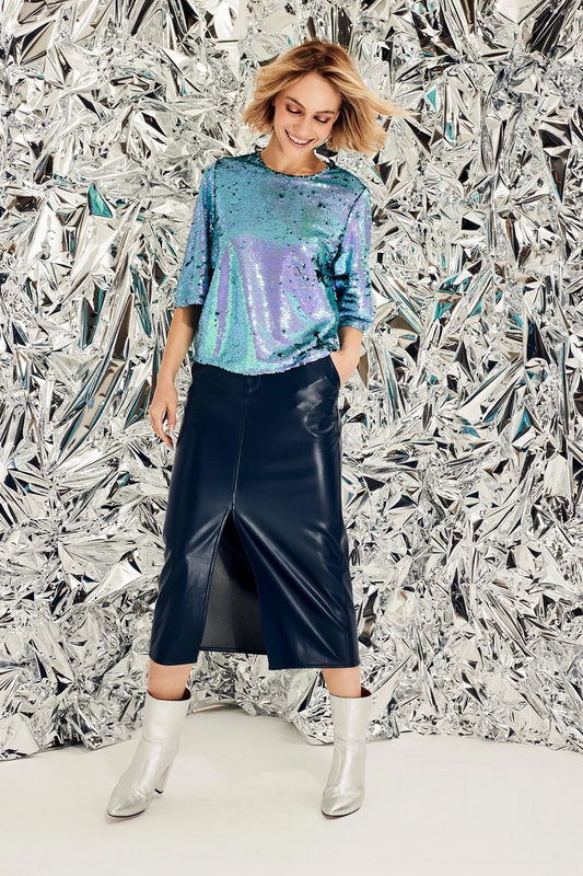 CKS Midnight Blue Midi Skirt