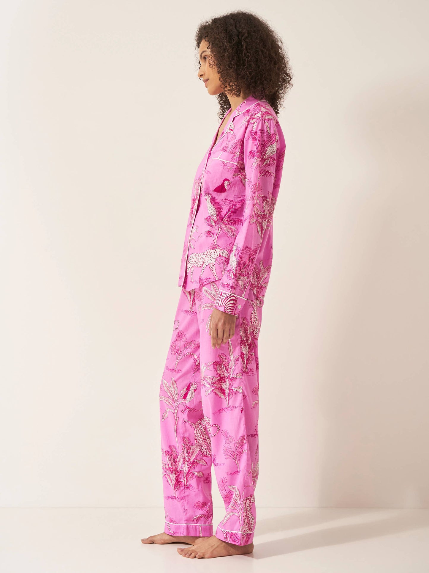 Pink Jungle Women's Organic Cotton Pyjama Trouser Set