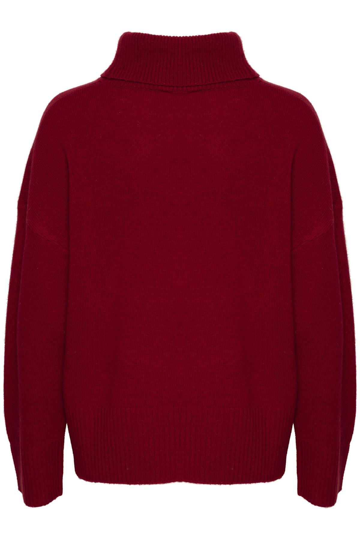 My Essential Wardrobe Wool and Cashmere Turtleneck- Burgundy Red