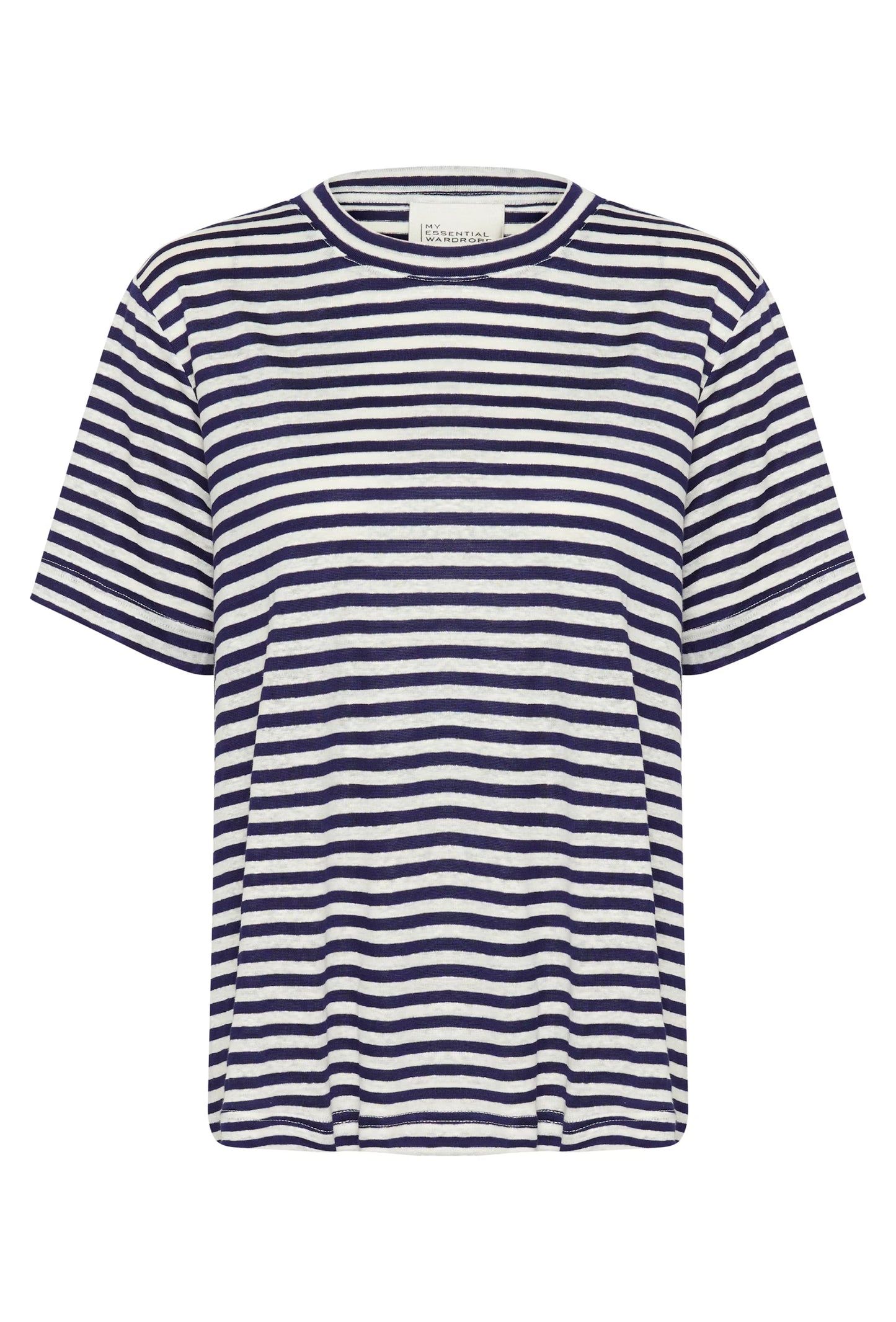 My Essential Wardrobe LisaMW Linen Top (Blue Stripe)