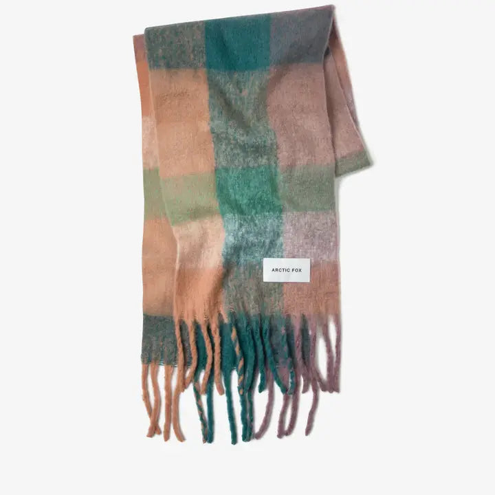 Artic Fox The Reykjavik Scarf - 100% Recycled - Purple Check
