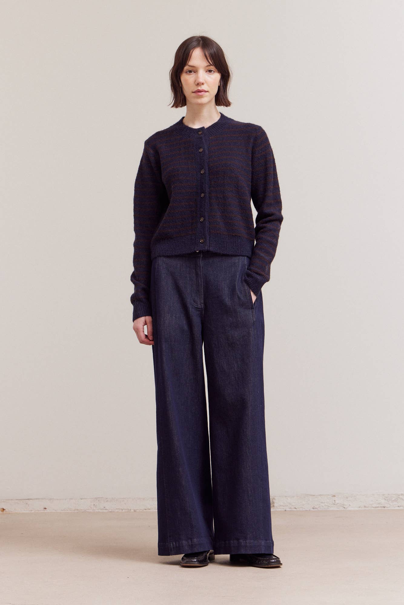 Grade and Gather Blue and Burdundy Cardigan