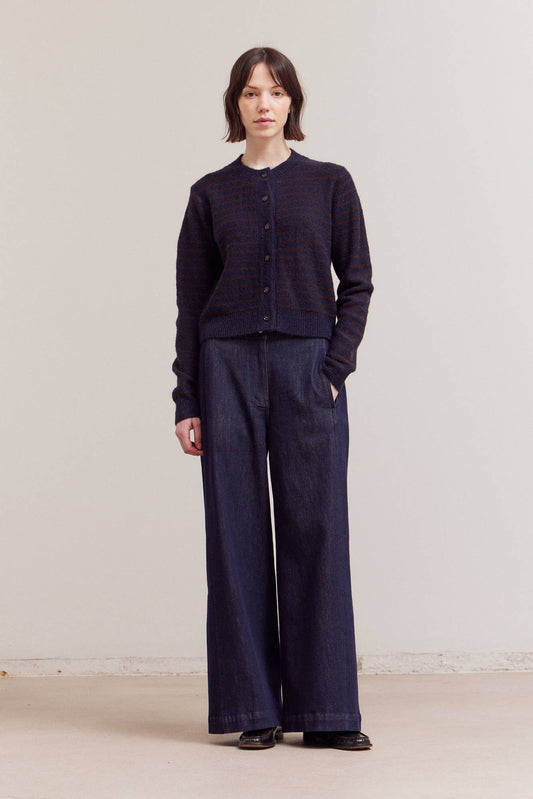 Grade and Gather Blue and Burdundy Cardigan