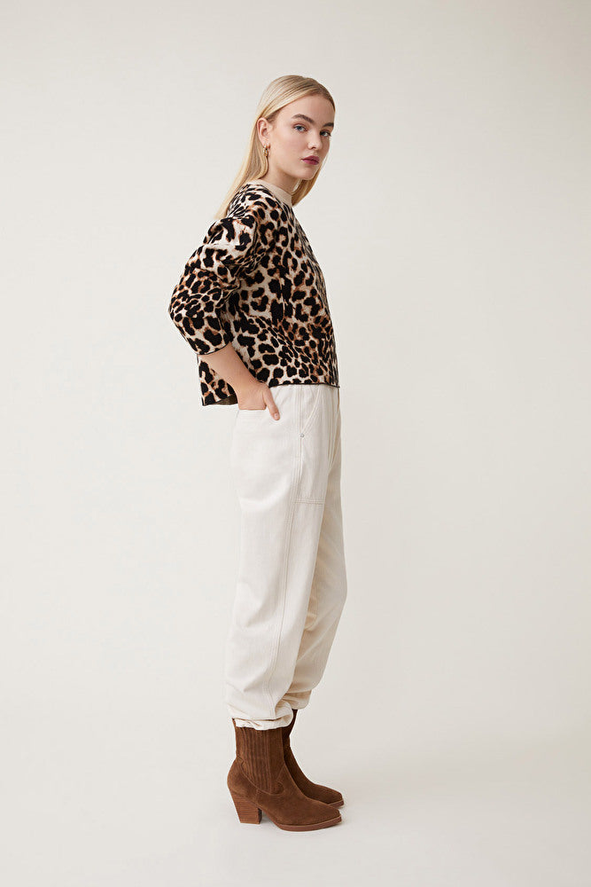 Suncoo Leopard Print Paleo Sweater
