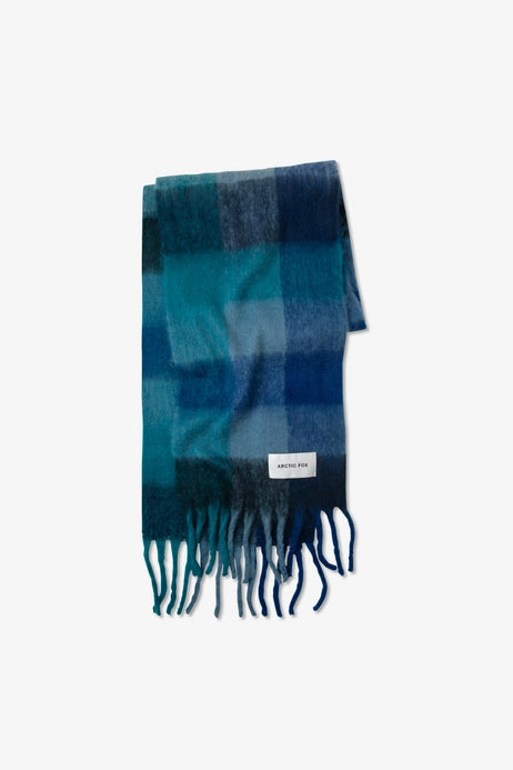 Artic Fox The Reykjavik Scarf - 100% Recycled -Blue Check