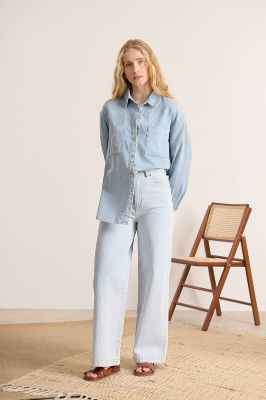 Garance High-Waisted Summer Jeans (Light Blue Denim)