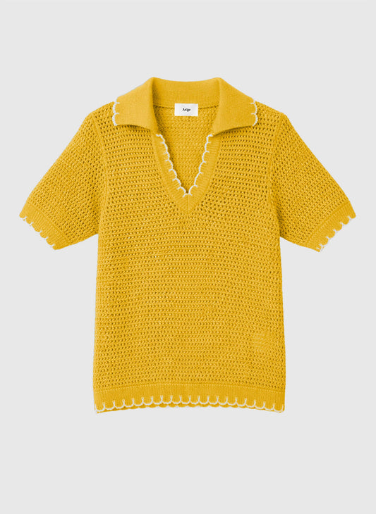 An'ge Straw Yellow Polo T-shirt