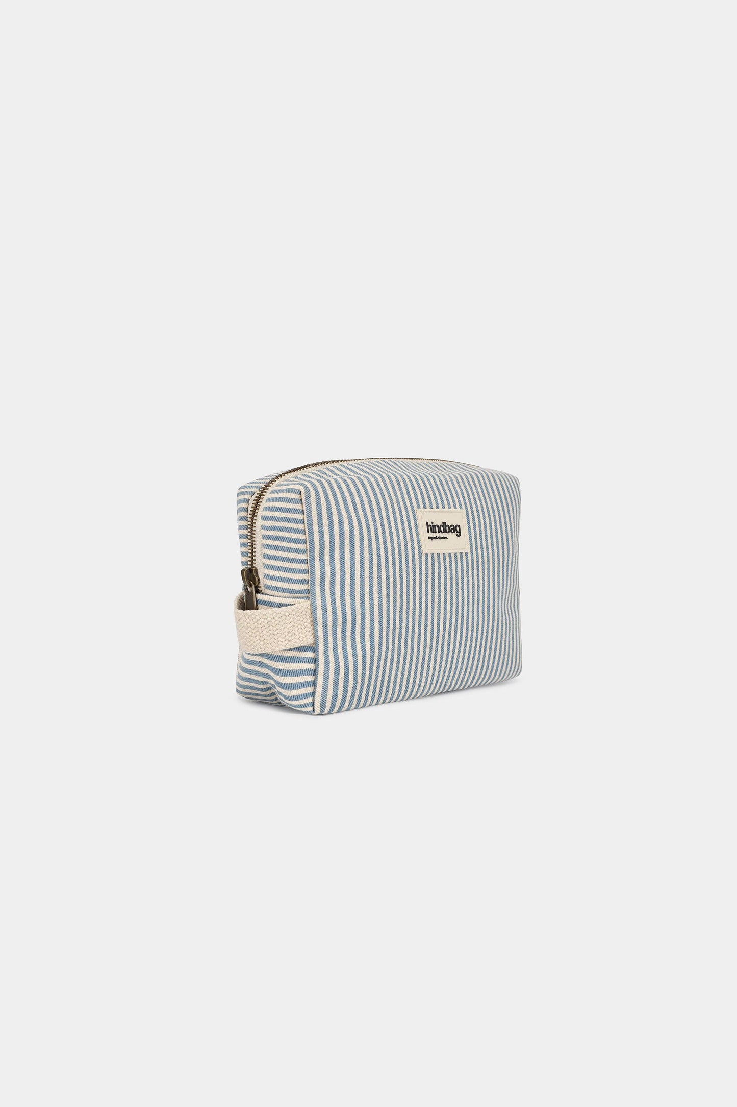 Leon Blue-Striped Toiletry Bag