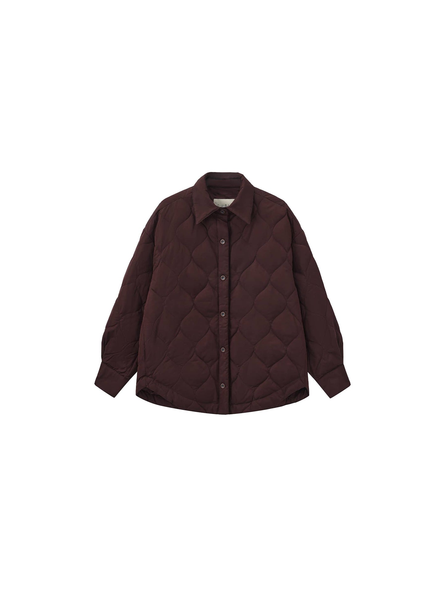 Button-Front Shirt Collar Loose-Fit Down Jacket