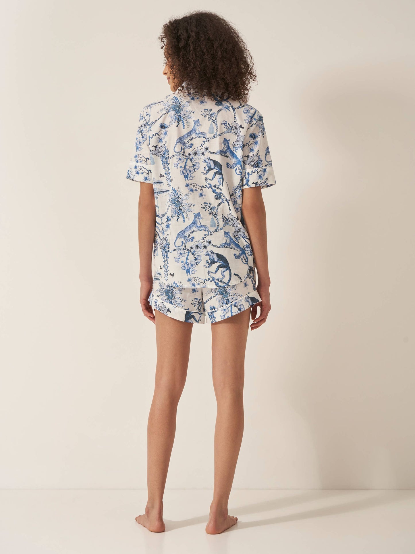 Women's Organic Pyjama Short Set - Chinoiserie