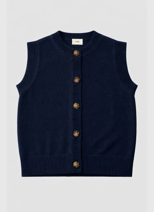 An'ge Woollen Navy Vest