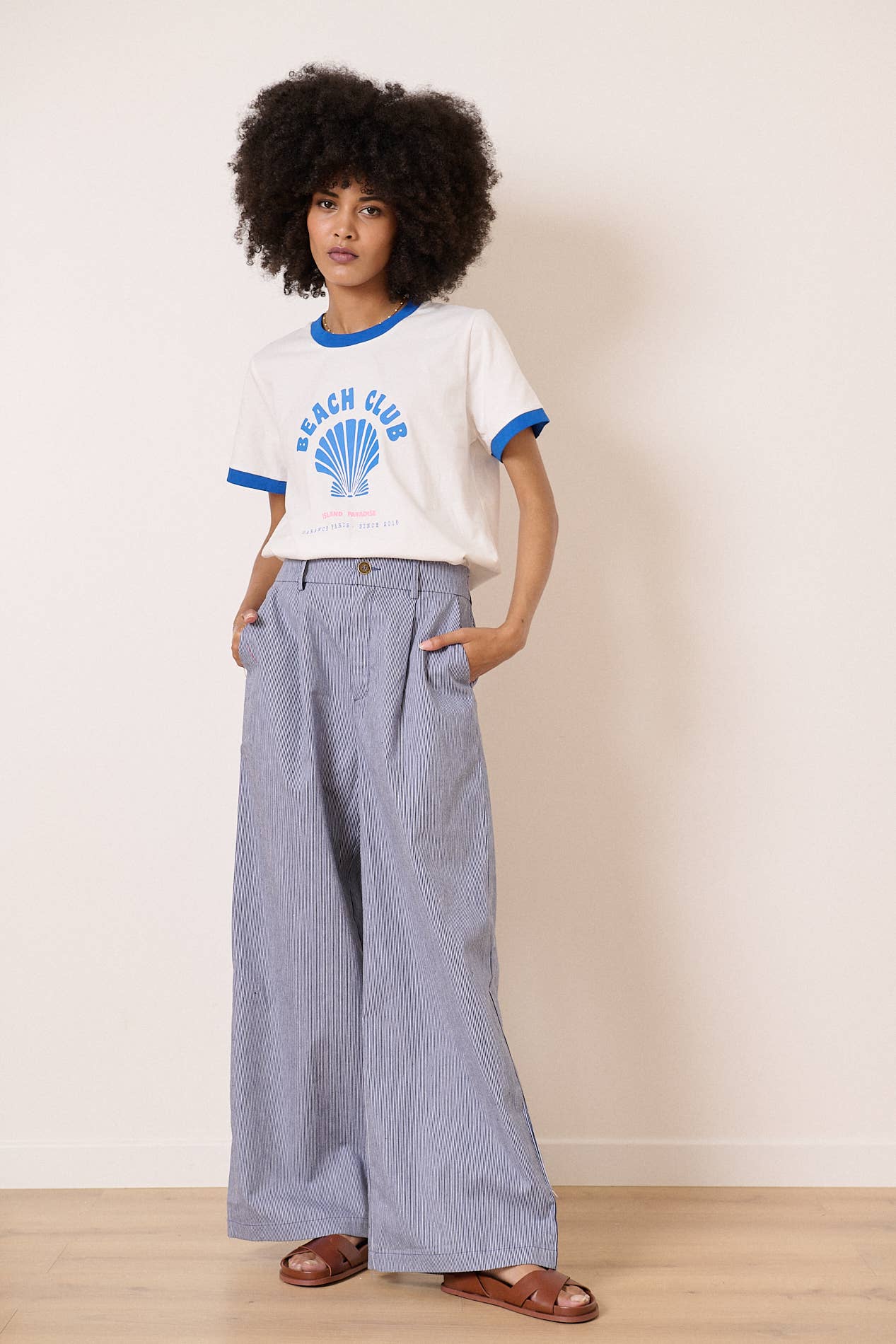 Garance Wide Striped Trousers