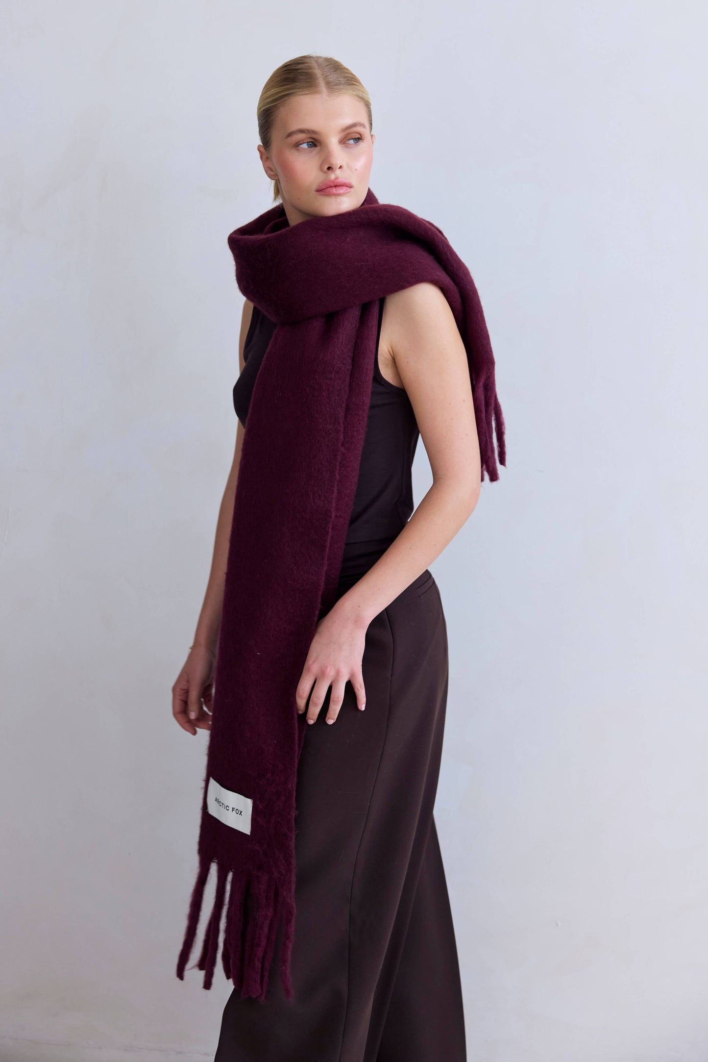 Artic Fox Stockholm Scarf - 100% Recycled - Cherry Lacquer