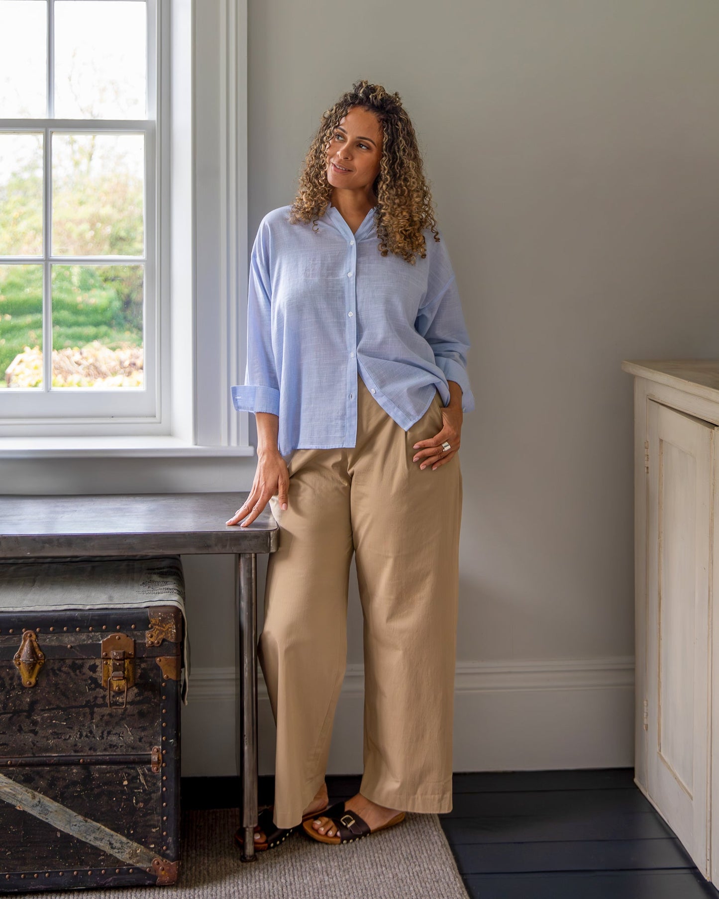 Chalk Amelia Dark Beige Trousers