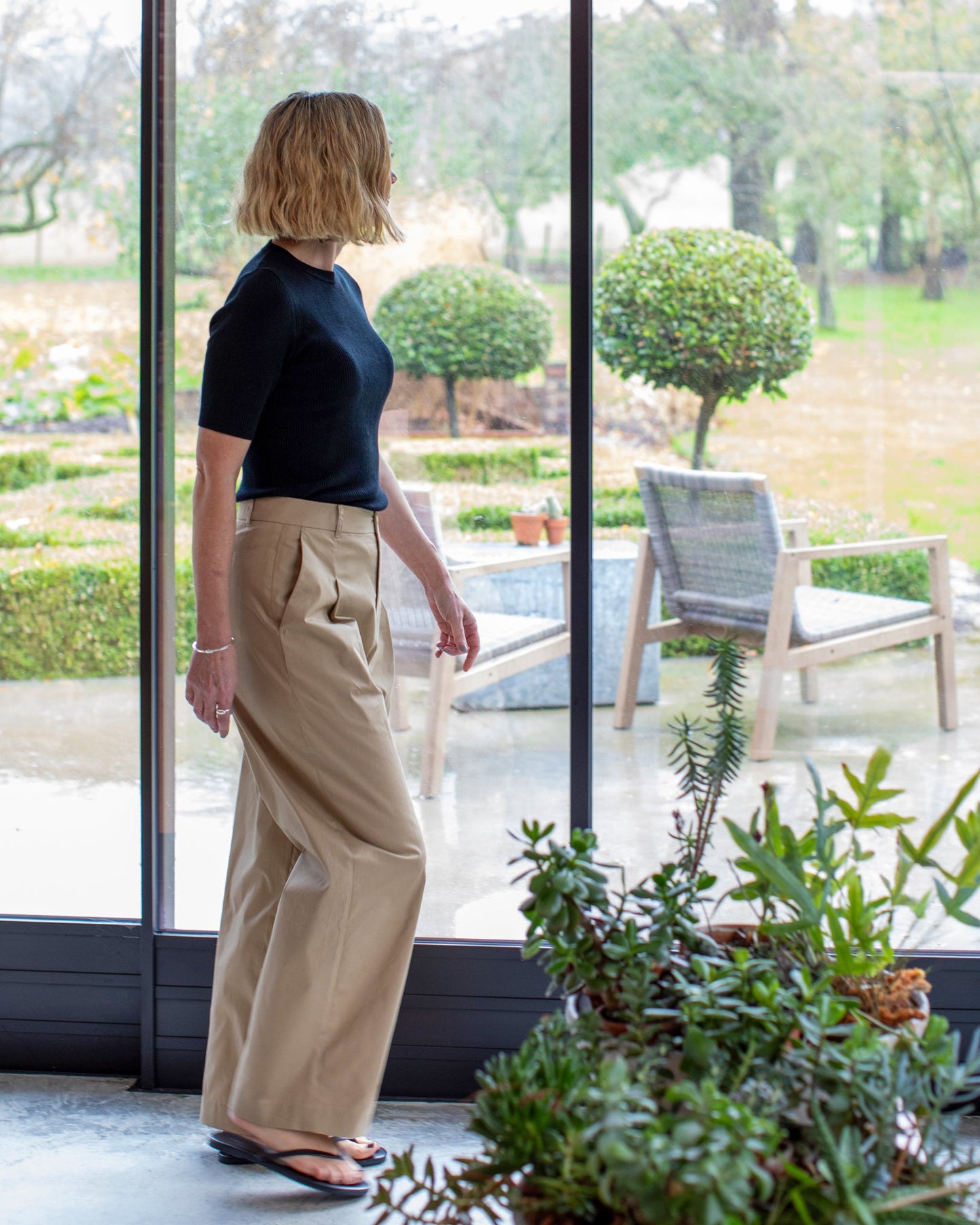 Chalk Amelia Dark Beige Trousers