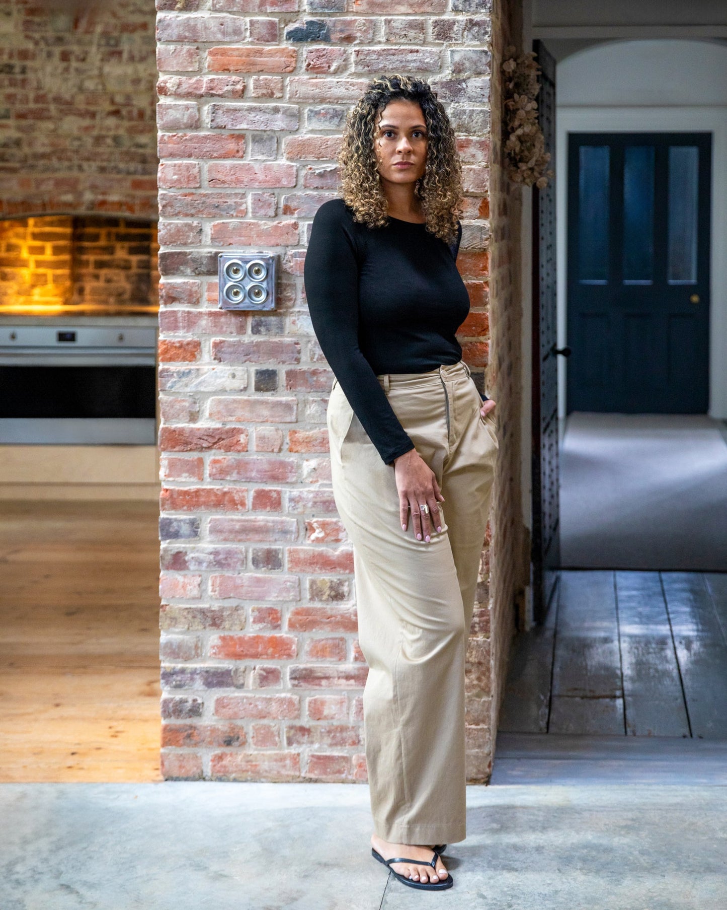 Chalk Amelia Dark Beige Trousers