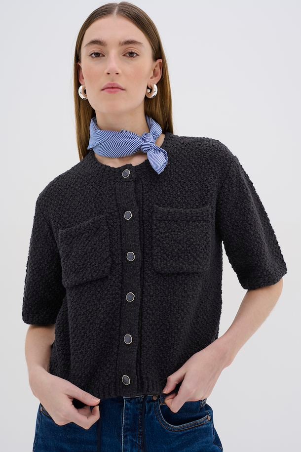 My Essential Wardrobe Carry Navy Knitted Cardigan