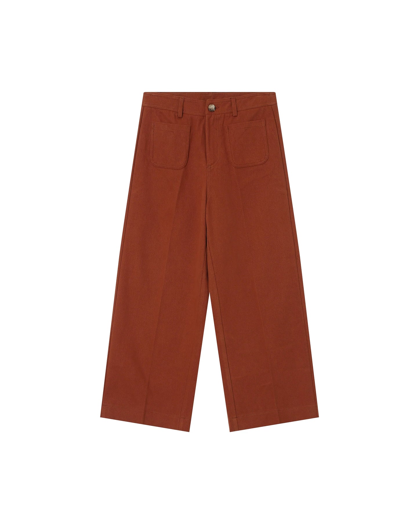 Grace and Mila Wide Leg Cropped Chinos (Rust)