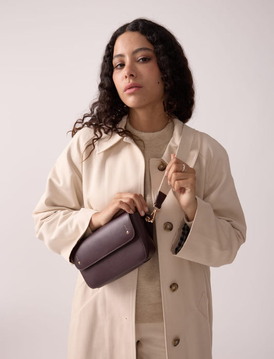 Maradji Fig Leather Over Shoulder Bag