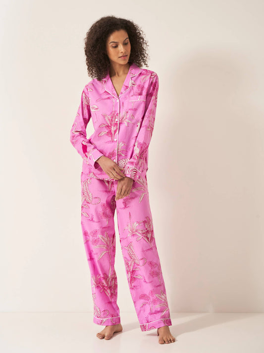 Pink Jungle Women's Organic Cotton Pyjama Trouser Set