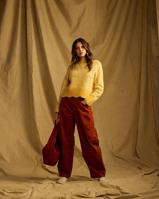 One Collective Mustard Natron Jumper