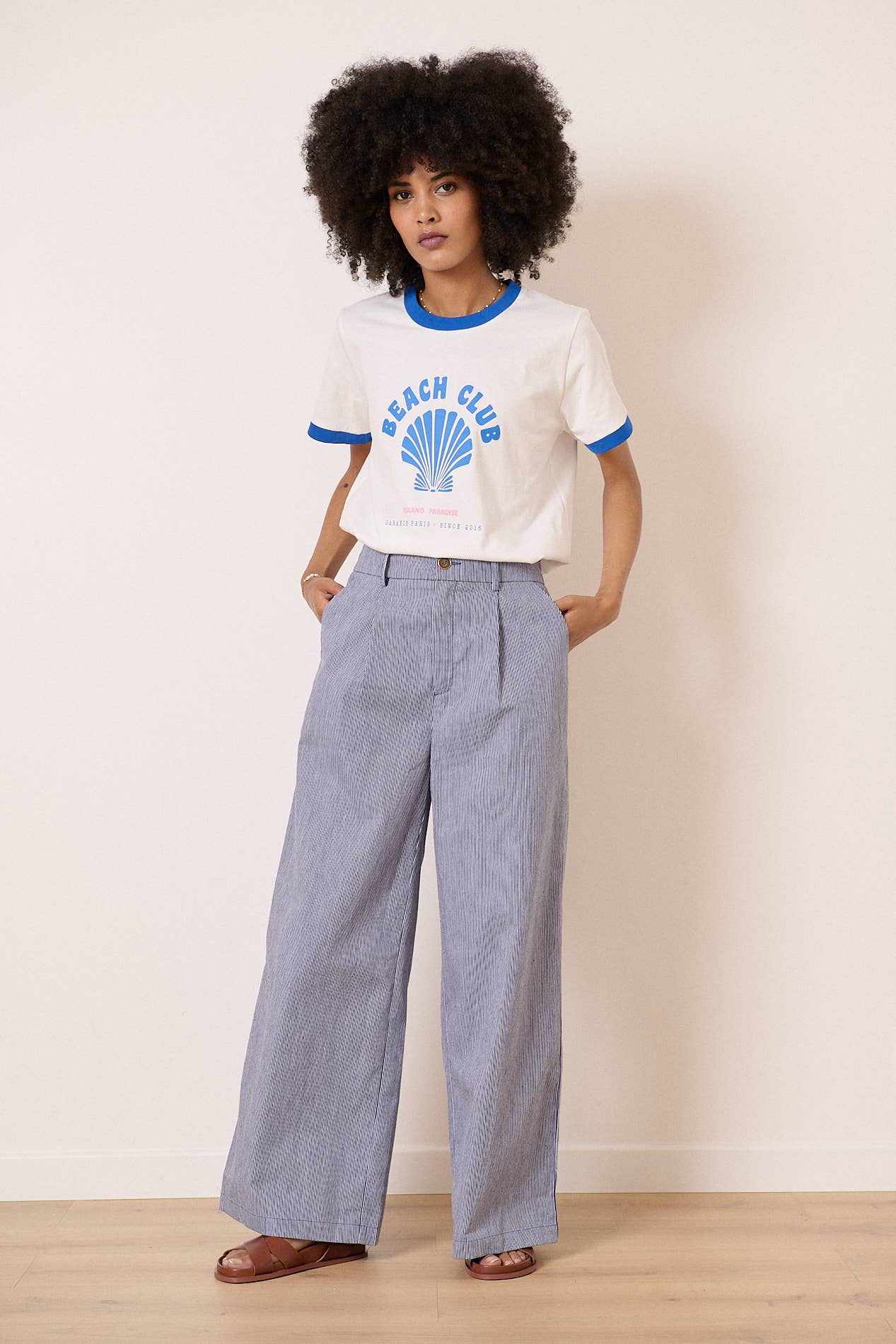 Garance Wide Striped Trousers