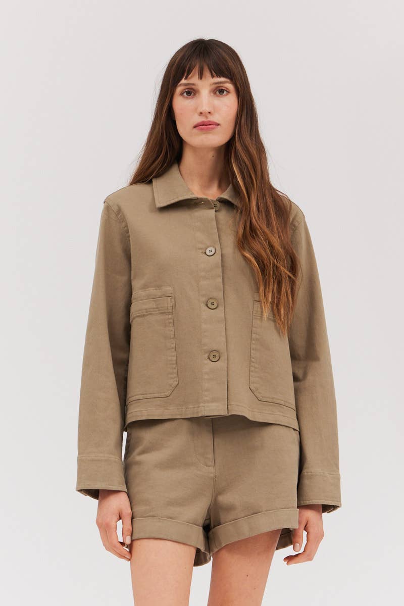 Grade and Gather Twill Olive Summer Jacket